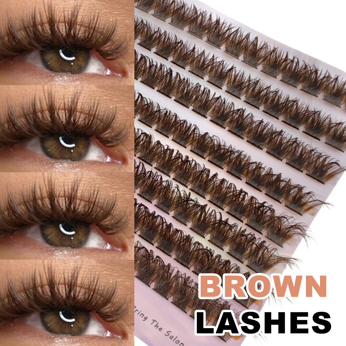 Eyelash Extension Home Service - 120개 천연 갈색 위스피 래쉬 클러스터