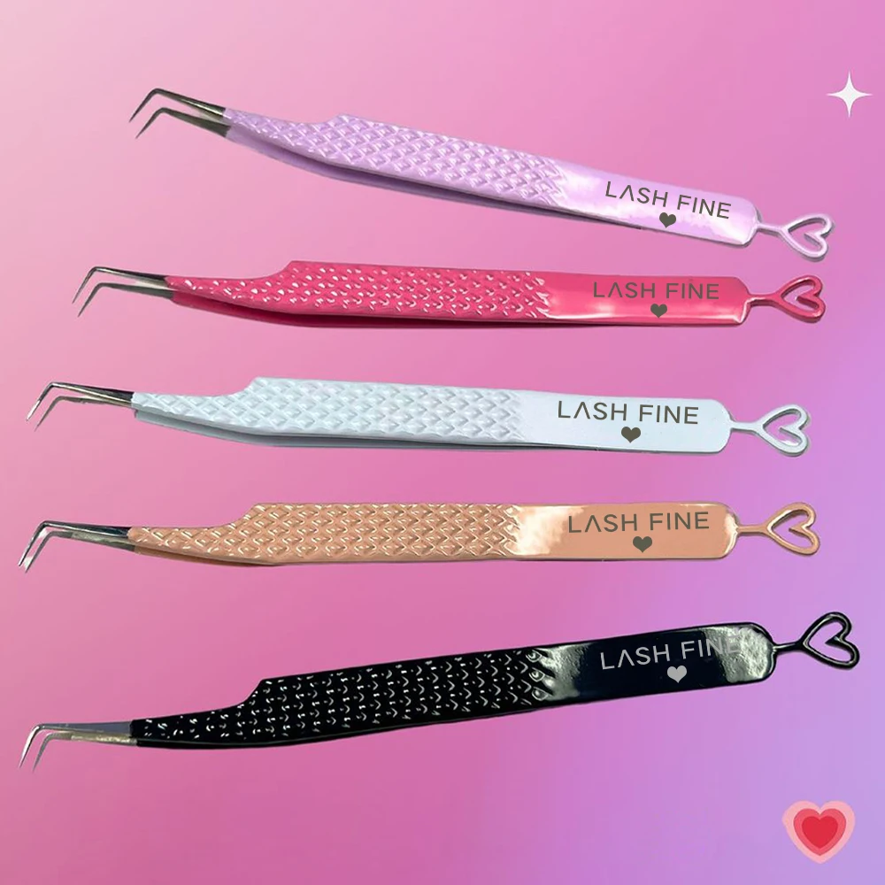 Lash Extension Tweezers - 하트 모양 속눈썹 연장 트위저, 스테인레스