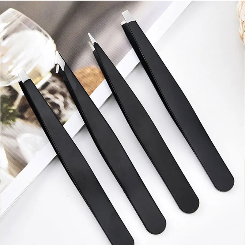 Lash Extension Tweezers - 4개입 고정밀 미세 헤어 제거기 수염