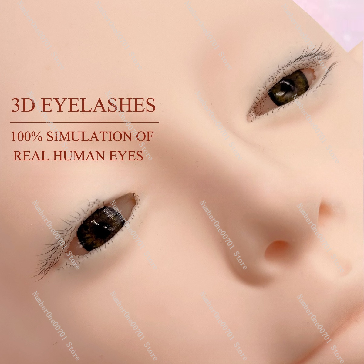Eyelash Extension Open Eye - 3중 실리콘 마네킹 헤드 (눈 뜬