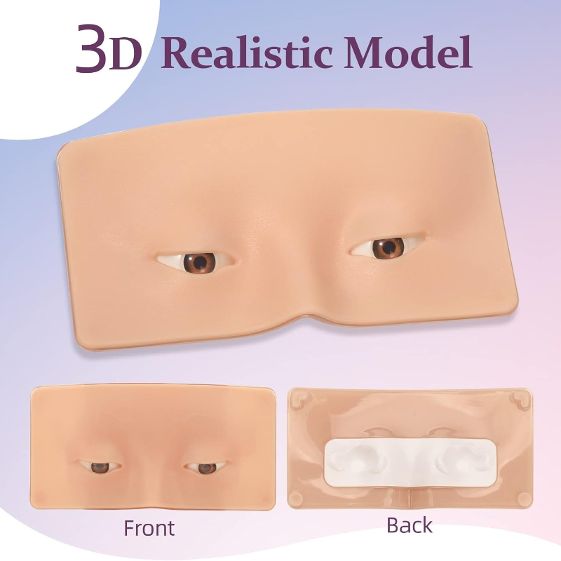 Eyelash Extension Open Eye - 3D 실리콘 얼굴 메이크업 연습 보드
