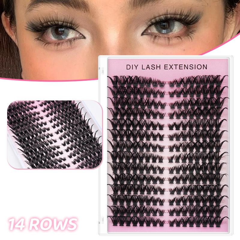 14줄 볼륨형 개별 클러스터 속눈썹 DIY 홈메이드 속 - Eyelash Extension Home Service 리뷰 및 가격