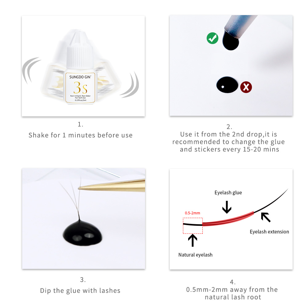 속눈썹 연장 접착제 3S 속건성 5ml 검은 속눈썹 접 - Eyelash Extension Open Eye 리뷰 및 가격